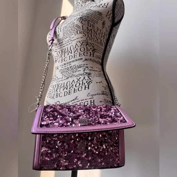 Coach leather purple sequin handbag - Picture 16 of 16